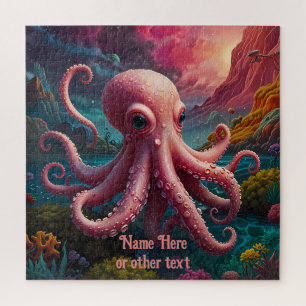 Puzzle Pink Lady Octopus Under the Sea Bathroom