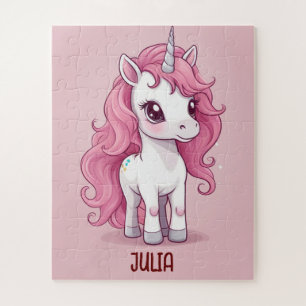 Puzzle Pink Pastel Unicorn Personalizado