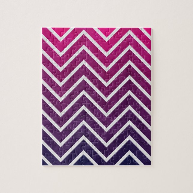 Puzzle Pink Purple Chevron (Vertical)