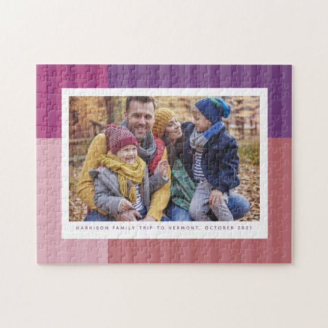 Puzzle Pink purple fun colorful personalized photo (Horizontal)