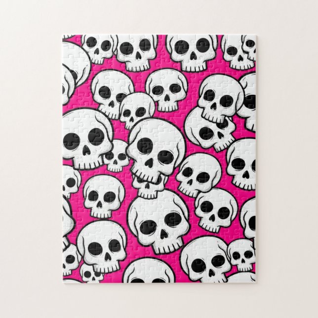 Puzzle Pink Skull Pattern (Vertical)