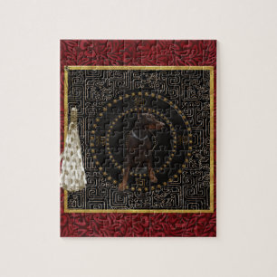 Puzzle Pinscher del Doberman, forma redonda, perro en