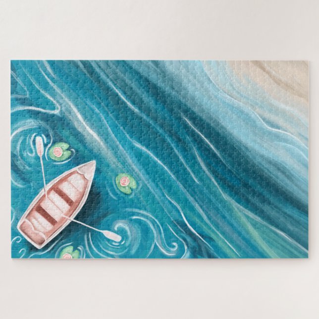 Puzzle Pintado de aceite de lino y ballenas (Horizontal)