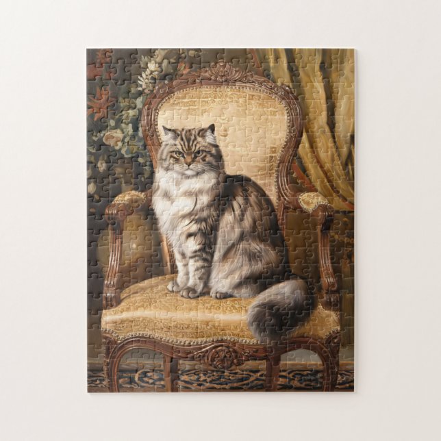 Puzzle Pintado de estilo antiguo de gato persa real (Vertical)