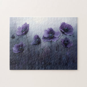 Puzzle Pintado de flores góticas púrpuras