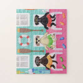 Puzzle Pintado de niños en Beach House Labrador