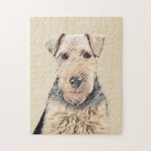 Puzzle Pintado de Welsh Terrier - Arte de Perro Original.