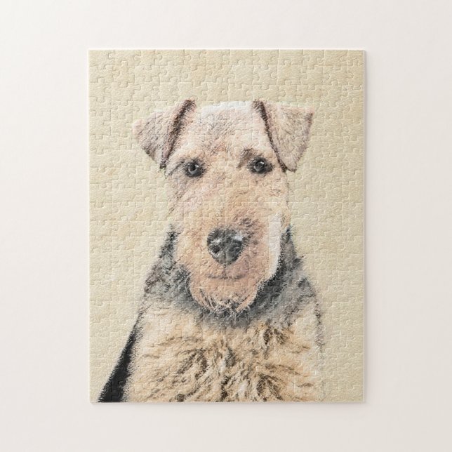 Puzzle Pintado de Welsh Terrier - Arte de Perro Original. (Vertical)