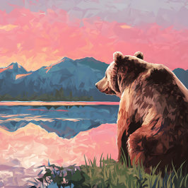 Puzzle Pintado del lago Grizzly Bear