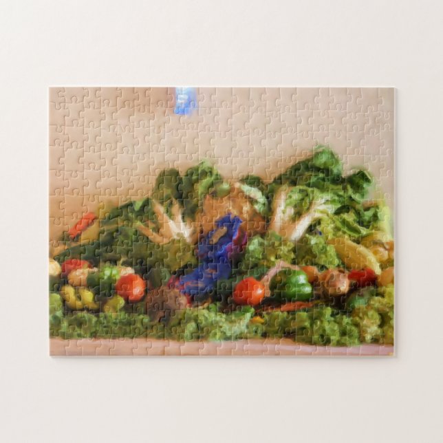 Puzzle Pintado del Pastel de Vegetales del Premio Razonab (Horizontal)