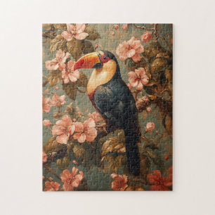 Puzzle Pintado estilo vintage tropical táctil