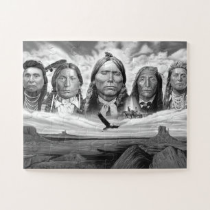 Puzzle Pintando a nativos estadounidenses famosos jefes i