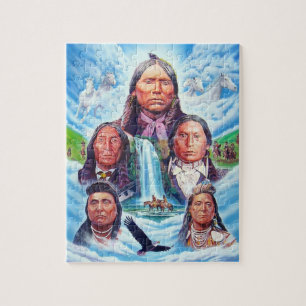 Puzzle Pintando famosos jefes indios nativos estadouniden