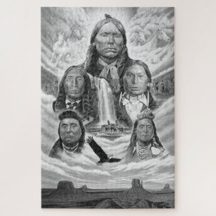 Puzzle Pintando famosos jefes indios nativos estadouniden