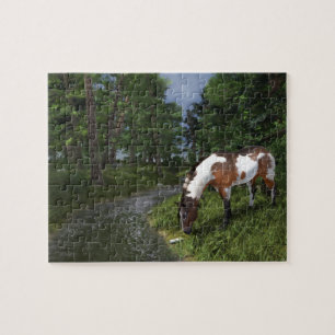 Puzzle Pintar caballo por flujo forestal