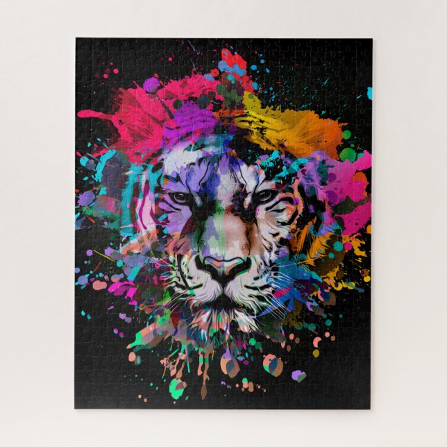 Puzzle Pintar tigre salpicado (Vertical)