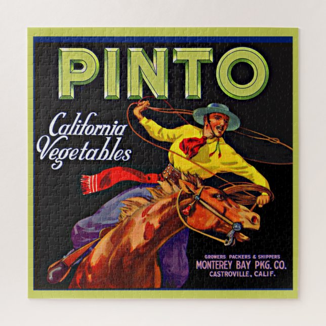 Puzzle Pinto vegetable crate label  (Vertical)