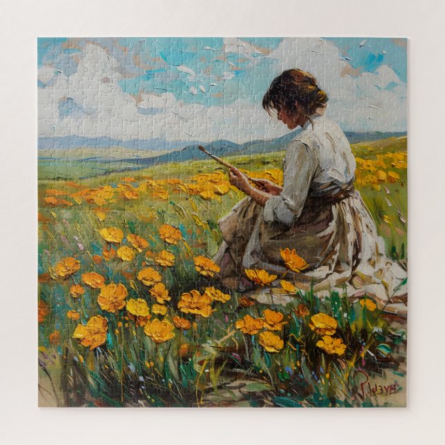 Puzzle Pintor en la pradera (Vertical)