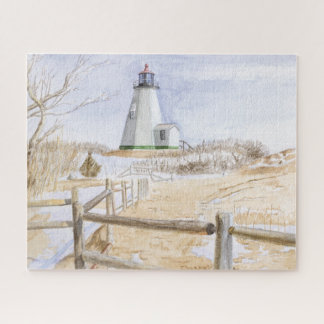 Puzzle Pintor Plymought Lighthouse Watercolor 520pc
