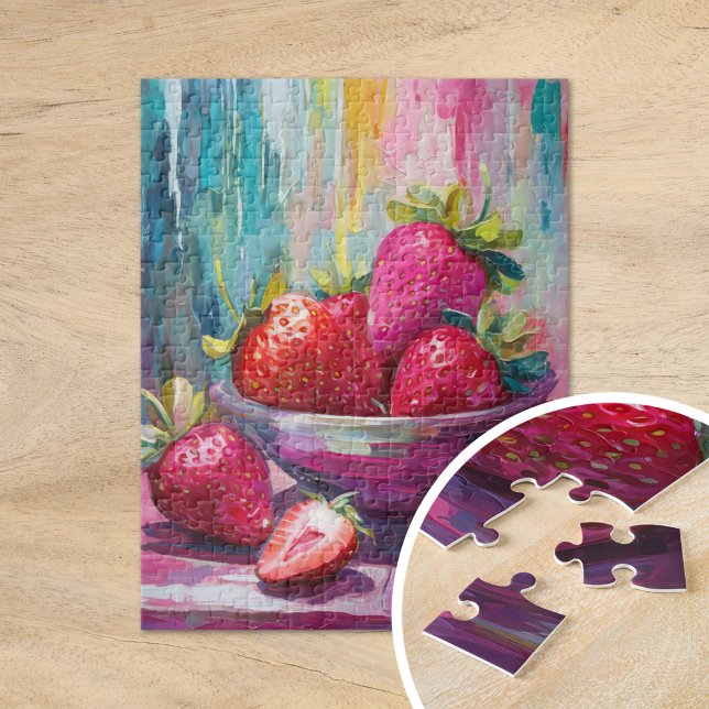 Puzzle Pintura abstracta colorida moderna de fresas (Subido por el creador)