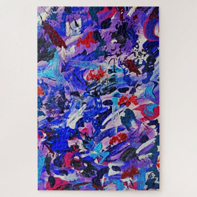 Puzzle Pintura abstracta de color azul (Vertical)