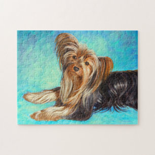 Puzzle Pintura Acrílica de Perro Yorkie Negro
