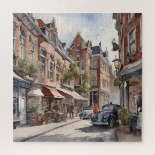 Puzzle pintura acuarela de amsterdam