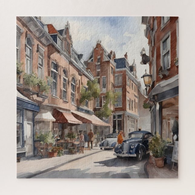 Puzzle pintura acuarela de amsterdam (Vertical)