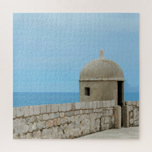 Puzzle Pintura acuarela del muro de la ciudad de Dubrovni