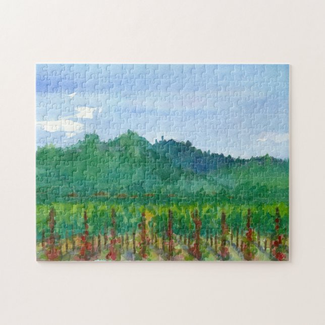 Puzzle Pintura acuática de los Rosas de la región vinícol (Horizontal)