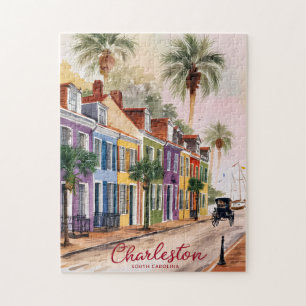 Puzzle Pintura al Acuarela de Charleston Carolina del Sur