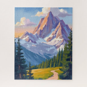 Puzzle Pintura al Acuarela de la Cordillera Montañosa