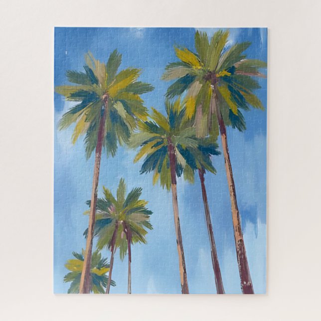 Puzzle Pintura al Acuarela de Palmeras (Vertical)