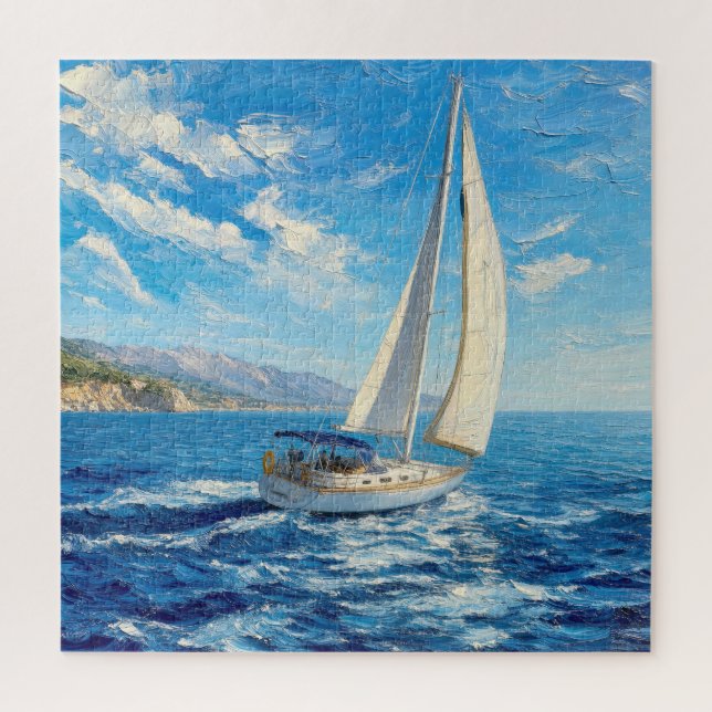 Puzzle Pintura al impasto de barco de vela  (Vertical)