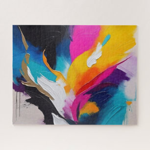 Puzzle Pintura al óleo abstracta dinámica, pinceladas gru