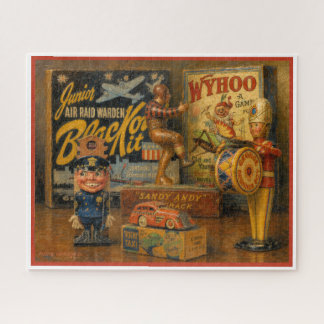 PUZZLE PINTURA AL ÓLEO DE JUEGOS Y JUGUETES ANTIGUOS