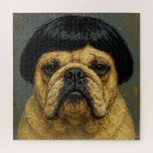 Puzzle Pintura al óleo de perro serio (#1)