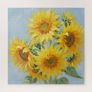 Puzzle Pintura al óleo de ramillete de girasoles vibrante
