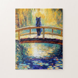Puzzle Pintura al óleo impresionista de la charca del gat