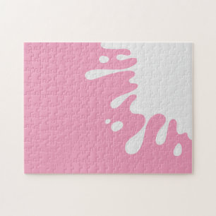 Puzzle Pintura blanca salpicada en Amaranth Pink Serio