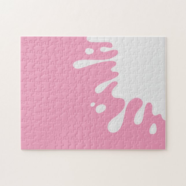 Puzzle Pintura blanca salpicada en Amaranth Pink Serio (Horizontal)