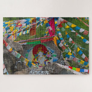 Puzzle Pintura budista en rocas