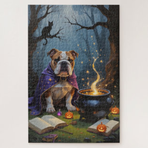 Puzzle Pintura caprichosa de Halloween de Bulldog
