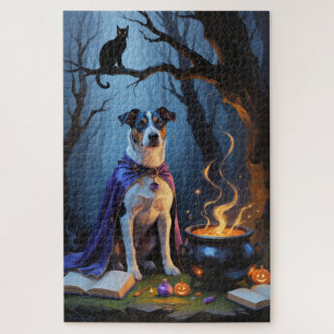 Puzzle Pintura caprichosa de Halloween de perro Blue Heel
