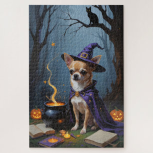 Puzzle Pintura caprichosa de Halloween de perro Chihuahua