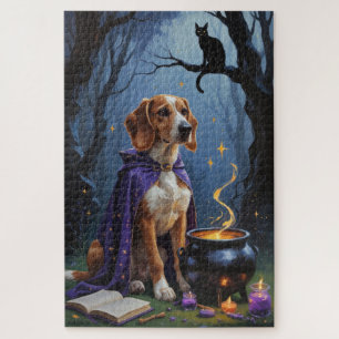 Puzzle Pintura caprichosa de Halloween de perro galgo afg