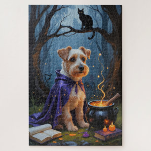 Puzzle Pintura caprichosa de Halloween de perro Terrier B
