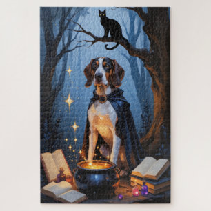 Puzzle Pintura caprichosa de Halloween de sabueso coonhou