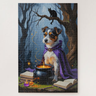 Puzzle Pintura caprichosa de Halloween del terrier austra
