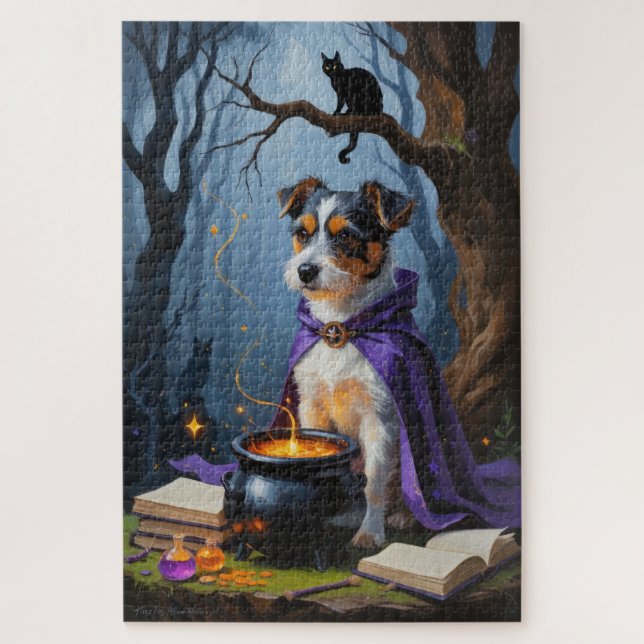 Puzzle Pintura caprichosa de Halloween del terrier austra (Vertical)